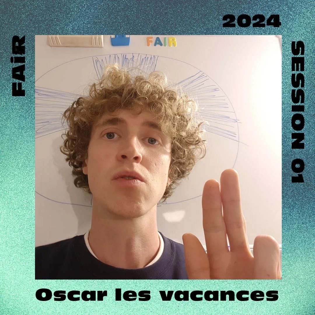 Selfie picture of artist Oscar les vacances