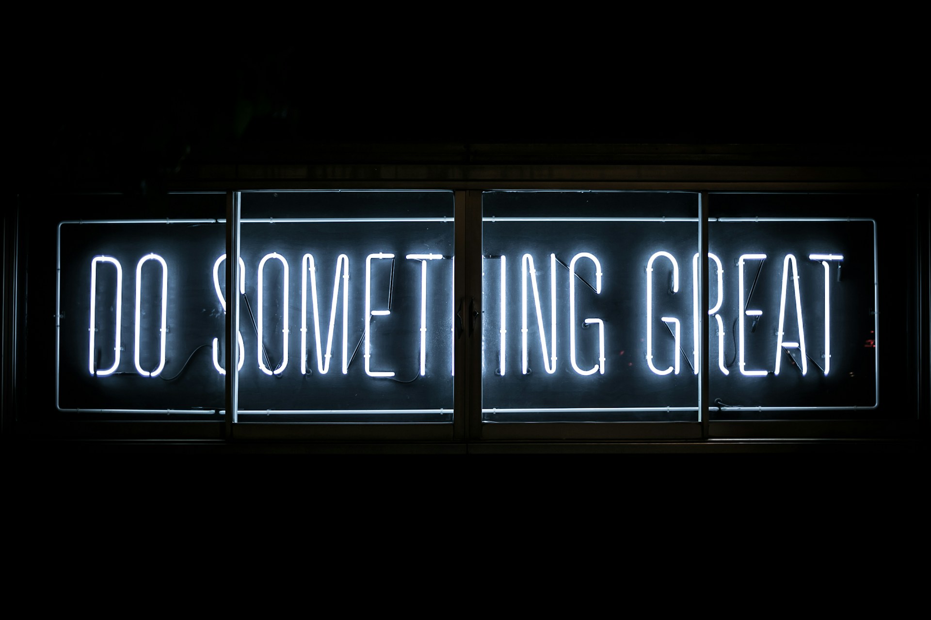 Light sign saying Do Something Great